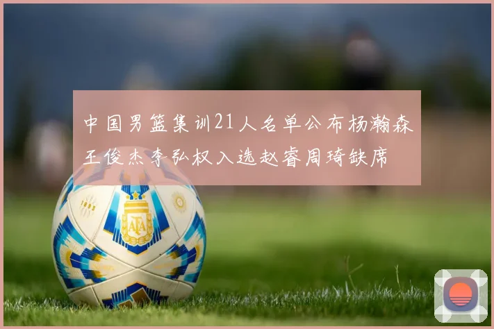 中国男篮集训21人名单公布杨瀚森王俊杰李弘权入选赵睿周琦缺席